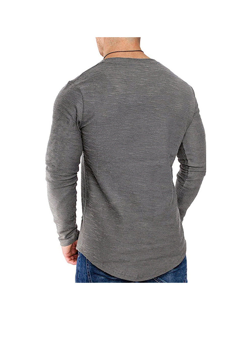 Men's Textured Solid Color High Quality Crew Neck T-shirt Soft Breathable