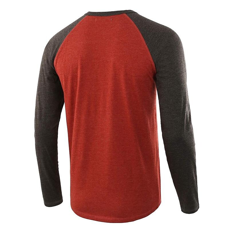 Men's Color Block Raglan Sleeves Henry T-shirt