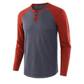 Men's Color Block Raglan Sleeves Henry T-shirt