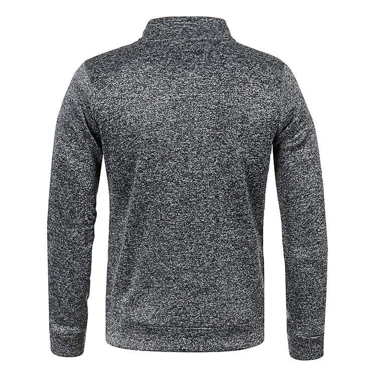 Men's Stand Collar Half Zip Long Sleeve Thin Fleece Sweater