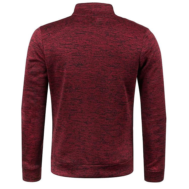 Men's Stand Collar Half Zip Long Sleeve Thin Fleece Sweater