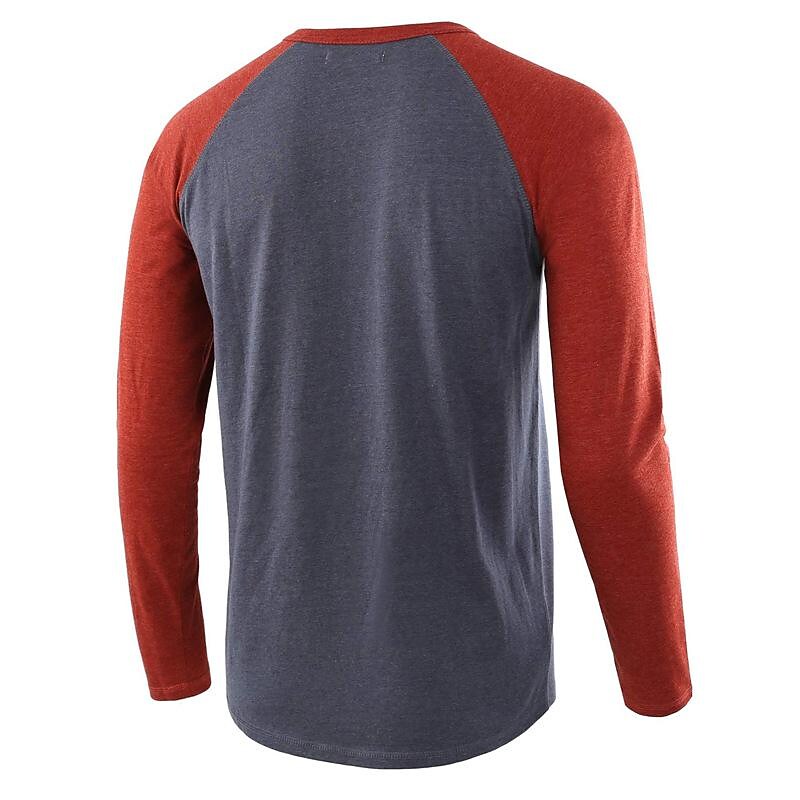 Men's Color Block Raglan Sleeves Henry T-shirt